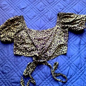 Green Animal Tie Top